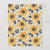 Papier Budget Sunflower Bleu jaune Fête des mariées Invit (Dos)