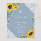 Papier Budget Sunflower Blue Lace Première communion (Devant)