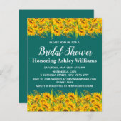 Papier Budget Sunflower Bridal Showback Invitation Jade (Devant / Derrière)
