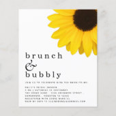 Papier Budget Sunflower Brunch Fête des mariées Bubbly (Devant)