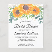 Papier Budget Sunflower Eucalyptus Bridal Brunch Invitati (Devant)