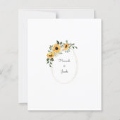 Papier Budget Sunflower Eucalyptus Faire-part de mariage (Dos)