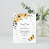 Papier Budget Sunflower Eucalyptus Faire-part de mariage (Debout devant)