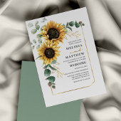 Papier Budget Sunflower Eucalyptus Faire-part de mariage