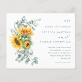 Papier Budget Sunflower Eucalyptus Faire-part de mariage (Devant)