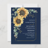 Papier Budget Sunflower Eucalyptus Floral Mariage Invitat (Devant)