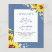 Papier Budget Sunflower Eucalyptus Floral Mariage Invitat (Devant)
