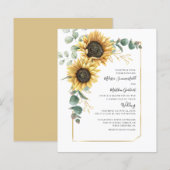 Papier Budget Sunflower Eucalyptus Floral Mariage Invitat (Devant / Derrière)