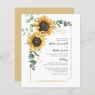 Papier Budget Sunflower Eucalyptus Floral Mariage Invitat