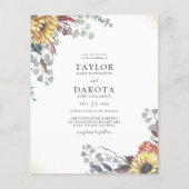 Papier Budget Sunflower & Eucalyptus Mariage de verdure (Devant)