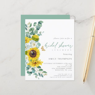 Papier Budget Sunflower Eucalyptus Script Fête des mariée