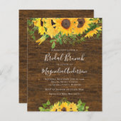 Papier Budget Sunflower Fête des mariées Brunch Invitatio (Devant / Derrière)