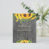 Papier Budget Sunflower Fête des mariées Brunch Invitatio (Debout devant)