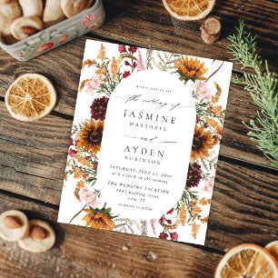 Papier Budget Sunflower & Fleur sauvage Floral Mariage