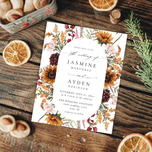 Papier Budget Sunflower & Fleur sauvage Floral Mariage