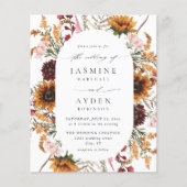 Papier Budget Sunflower & Fleur sauvage Floral Mariage (Devant)