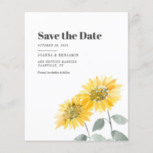 Papier Budget Sunflower Floral Mariage Enregistrer La Dat