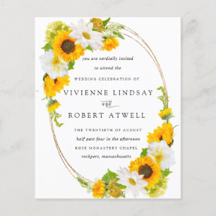 Papier Budget Sunflower Floral Russe Faire-part de mariag