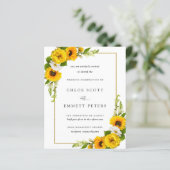 Papier Budget Sunflower Floral Russe Faire-part de mariag (Debout devant)
