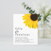 Papier Budget Sunflower jaune 50e anniversaire Invitation (Debout devant)