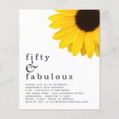 Papier Budget Sunflower jaune 50e anniversaire Invitation (Devant)