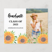 Papier Budget Sunflower Photo Faire-part de graduation (Devant)