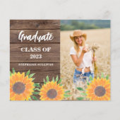Papier Budget Sunflower Photo Faire-part de graduation (Devant)