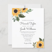Papier Budget Sunflower Rustic Mariage campagnard Invitat (Devant)