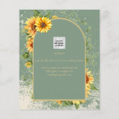 Papier BUDGET Sunflower Sage Mariage Enregistrer La Date (Dos)