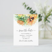 Papier Budget Sunflower Watercolor Wedding Enregistrer La (Debout devant)