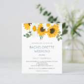Papier Budget Sunflower Weekend Bachelorette Invitation (Debout devant)