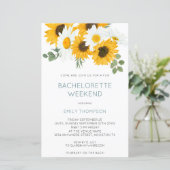 Papier Budget Sunflower Weekend Bachelorette Invitation (Debout devant)