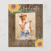 Papier Budget Sunflower Wood Photo Grad Faire-part (Devant)