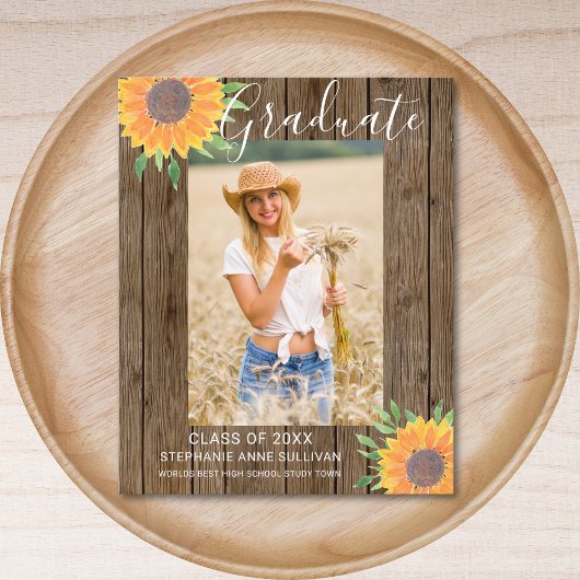 Papier Budget Sunflower Wood Photo Grad Faire-part