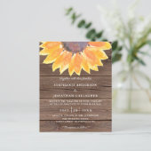 Papier Budget Sunflower Wood QR Code Faire-part de mariag (Debout devant)