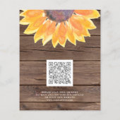 Papier Budget Sunflower Wood QR Code Faire-part de mariag (Dos)