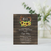 Papier Budget Sunflowers Antlers Bridal Shower Invitation (Debout devant)