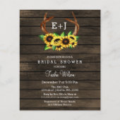 Papier Budget Sunflowers Antlers Bridal Shower Invitation (Devant)
