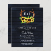 Papier Budget Sunflowers Antlers Bridal Shower Invitation (Devant / Derrière)