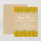 Papier Budget Sunflowers Bridal Shower Invitation Simple (Devant / Derrière)