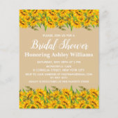 Papier Budget Sunflowers Bridal Shower Invitation Simple (Devant)