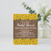 Papier Budget Sunflowers Bridal Showings Invitations Bois (Debout devant)