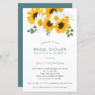 Papier Budget Sunflowers Brunch Invitation de la douche n