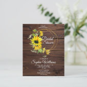 Papier Budget Sunflowers Cadre de douche nuptiale Invitat (Debout devant)