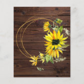 Papier Budget Sunflowers Cadre de douche nuptiale Invitat (Dos)