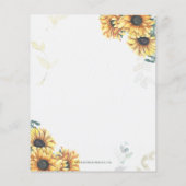Papier Budget Sunflowers Gold Bridal Shower Invitation (Dos)
