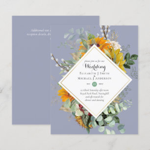 Papier Budget Sunflowers Greenery Mariage Invite