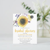 Papier Budget Sunflowers Invitation de douche nuptiale (Debout devant)