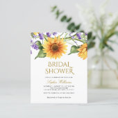 Papier Budget Sunflowers Invitation de douche nuptiale (Debout devant)