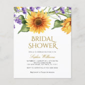 Papier Budget Sunflowers Invitation de douche nuptiale (Devant)